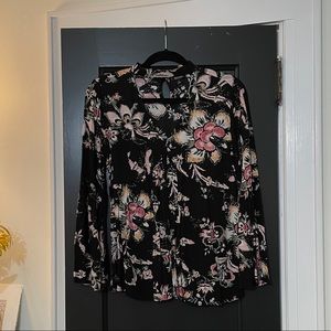 NEW Black Vibrant Floral Print Blouse